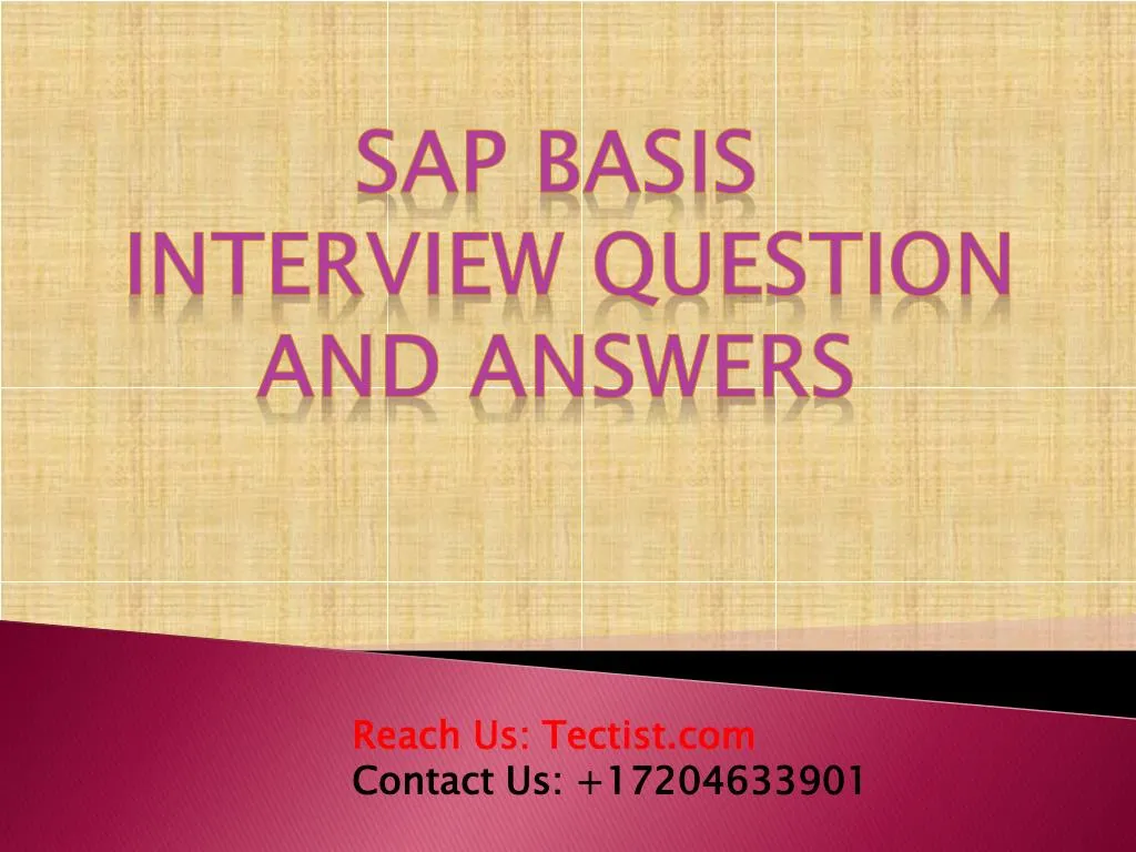 sap basis interview question and answers