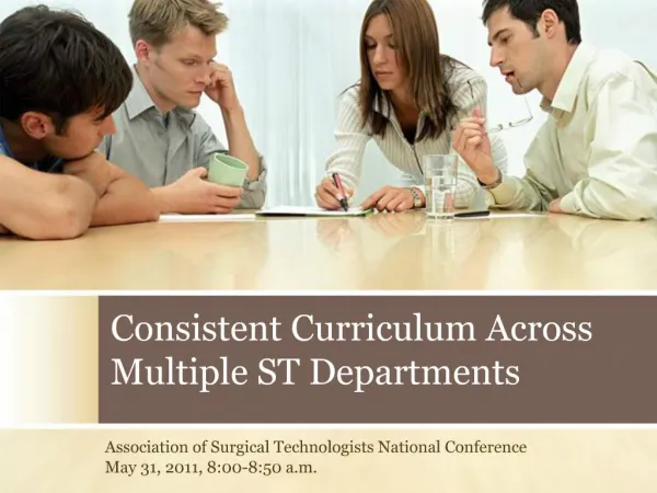 Consistent Curriculum Across Multiple ST Departments