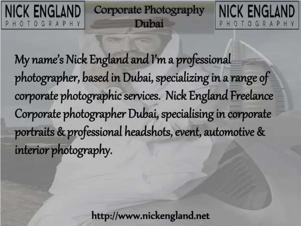 Excellent Corporate Photography Dubai with Nick England