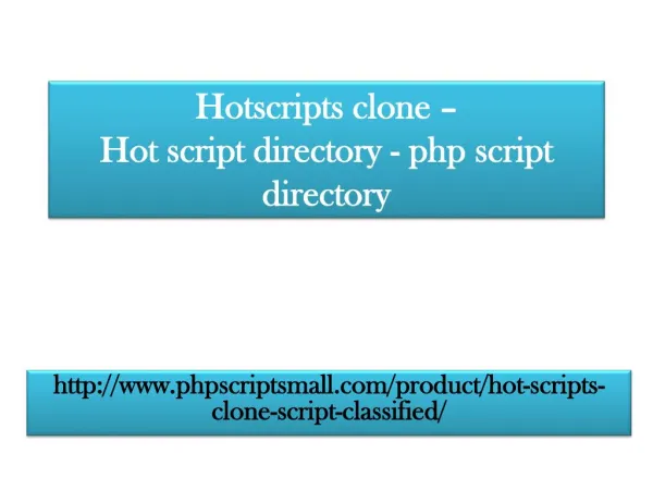 Hotscripts clone - Hot script directory - php script directory