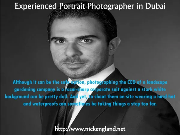 Experienced Portrait Photographer in Dubai - Nick England