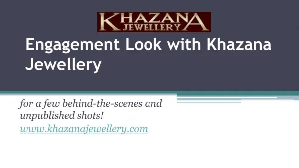 Engagement Look with Khazana Jewellery