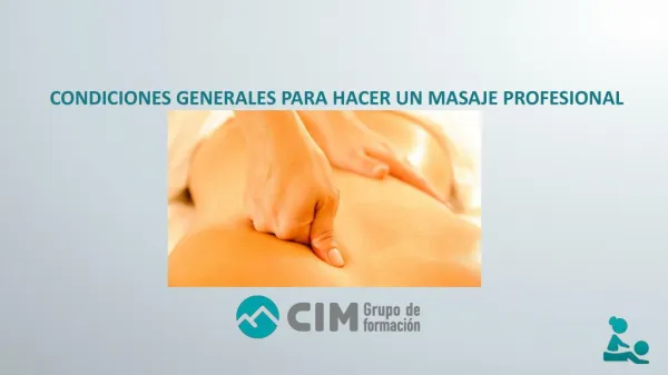 condiciones generales para hacer un masaje