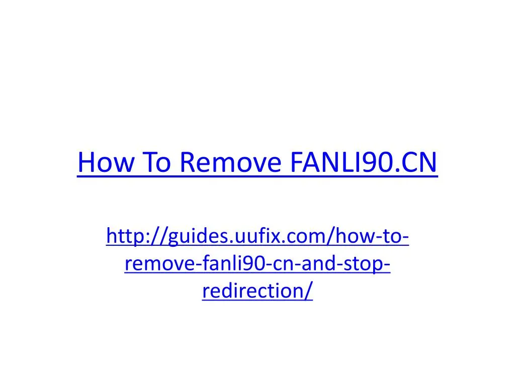 how to remove fanli90 cn
