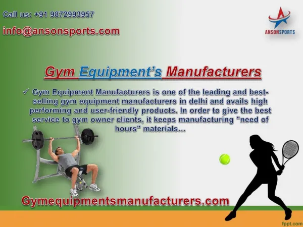 Gym Equipment Manufacturer serving its customers for last 30 years is completely a reliable manufacturer and known at th