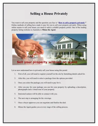 Selling a House Privately