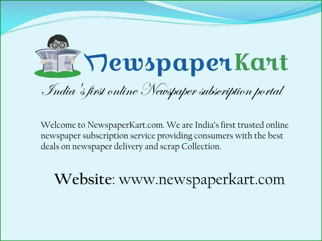 india s first online newspaper subscription