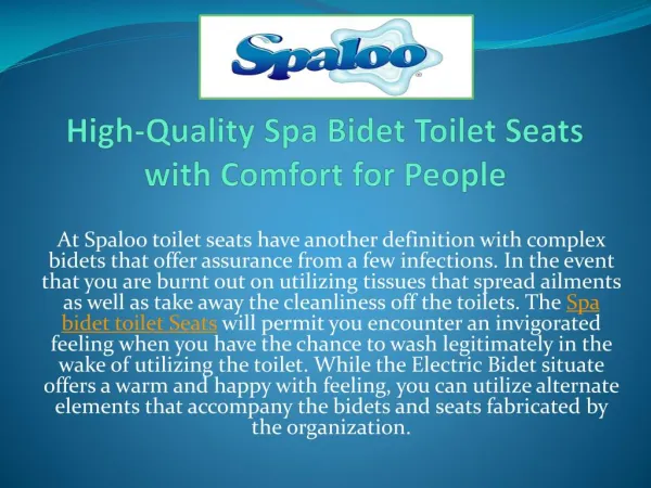 High-Quality Spa Bidet Toilet Seats with Comfort for People