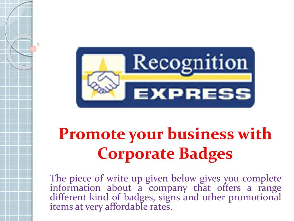 promote your business with corporate badges