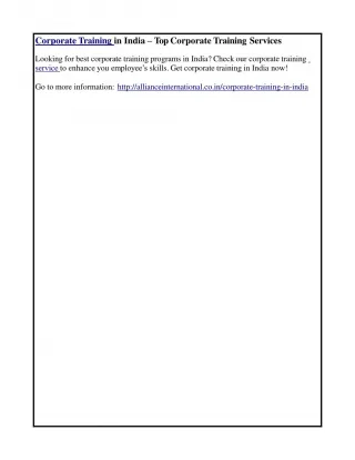 Corporate Training in India – Top Corporate Training Services - slide 1