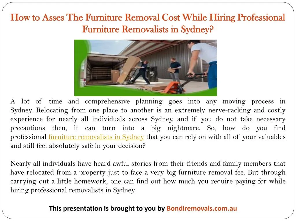 how to asses the furniture removal cost while