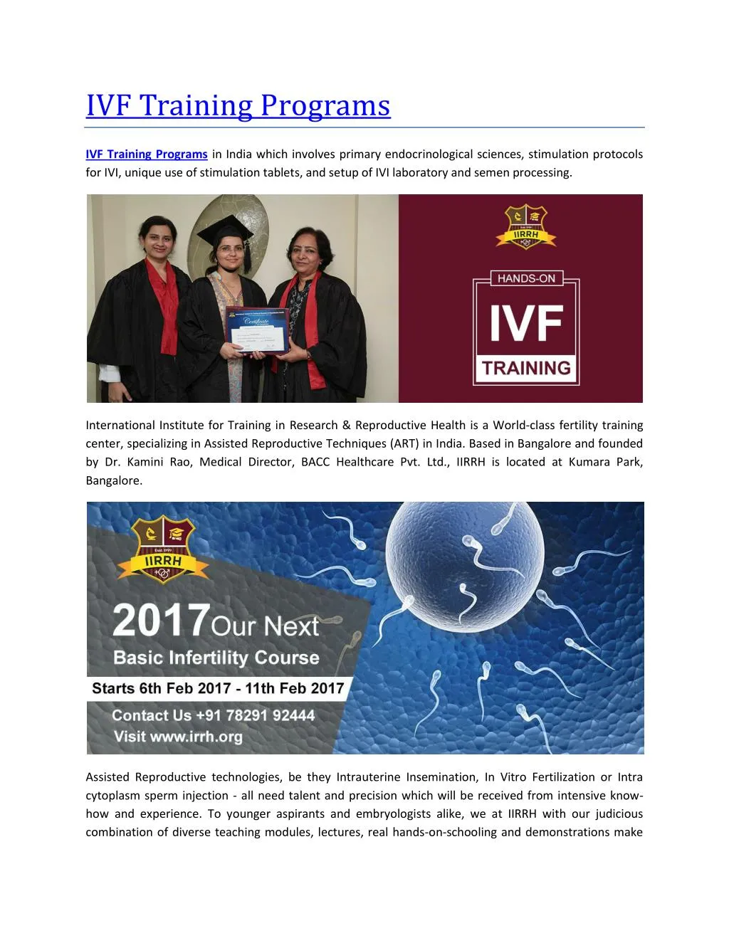 ivf training programs