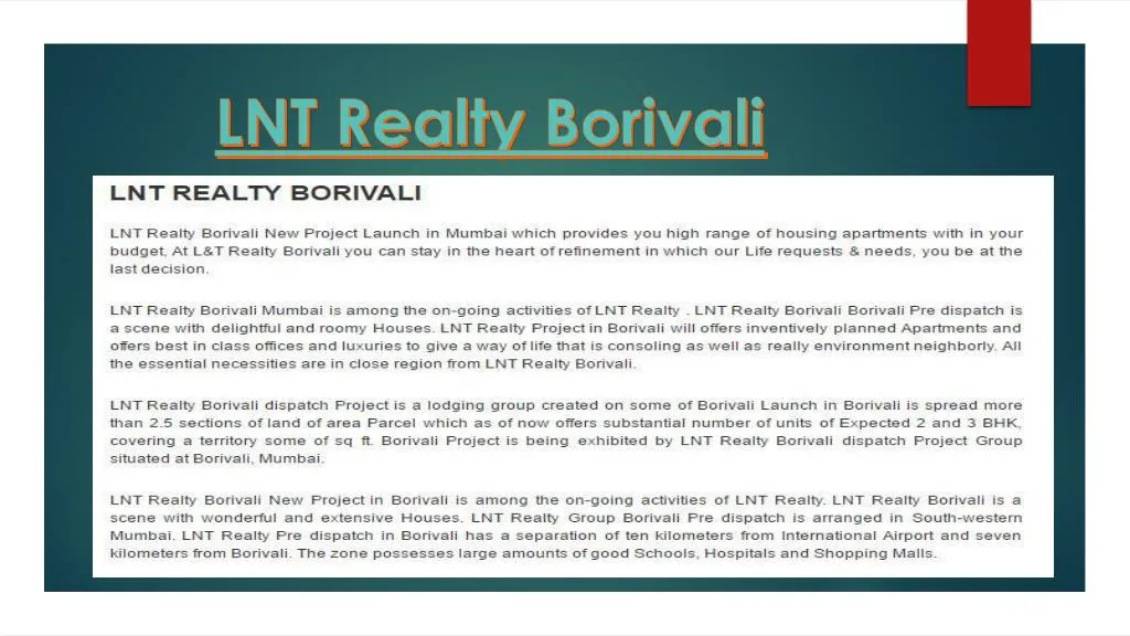 lnt realty borivali