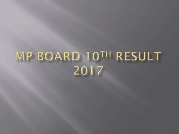 MP Board 10th Result 2017, MPBSE 10th Class Result