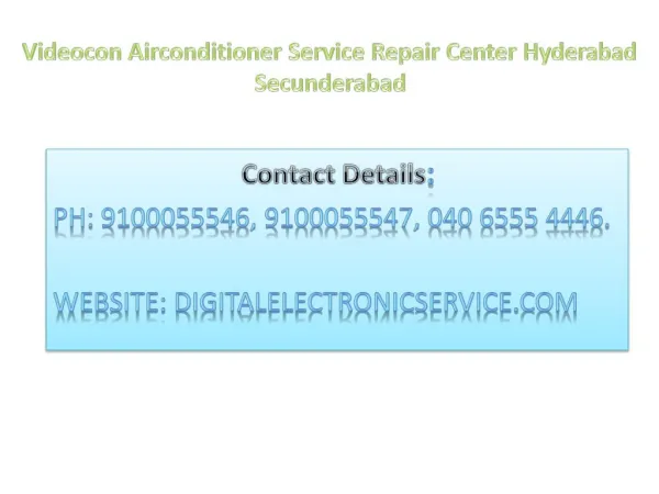 Videocon Airconditioner Service Repair Center Hyderabad Secunderabad