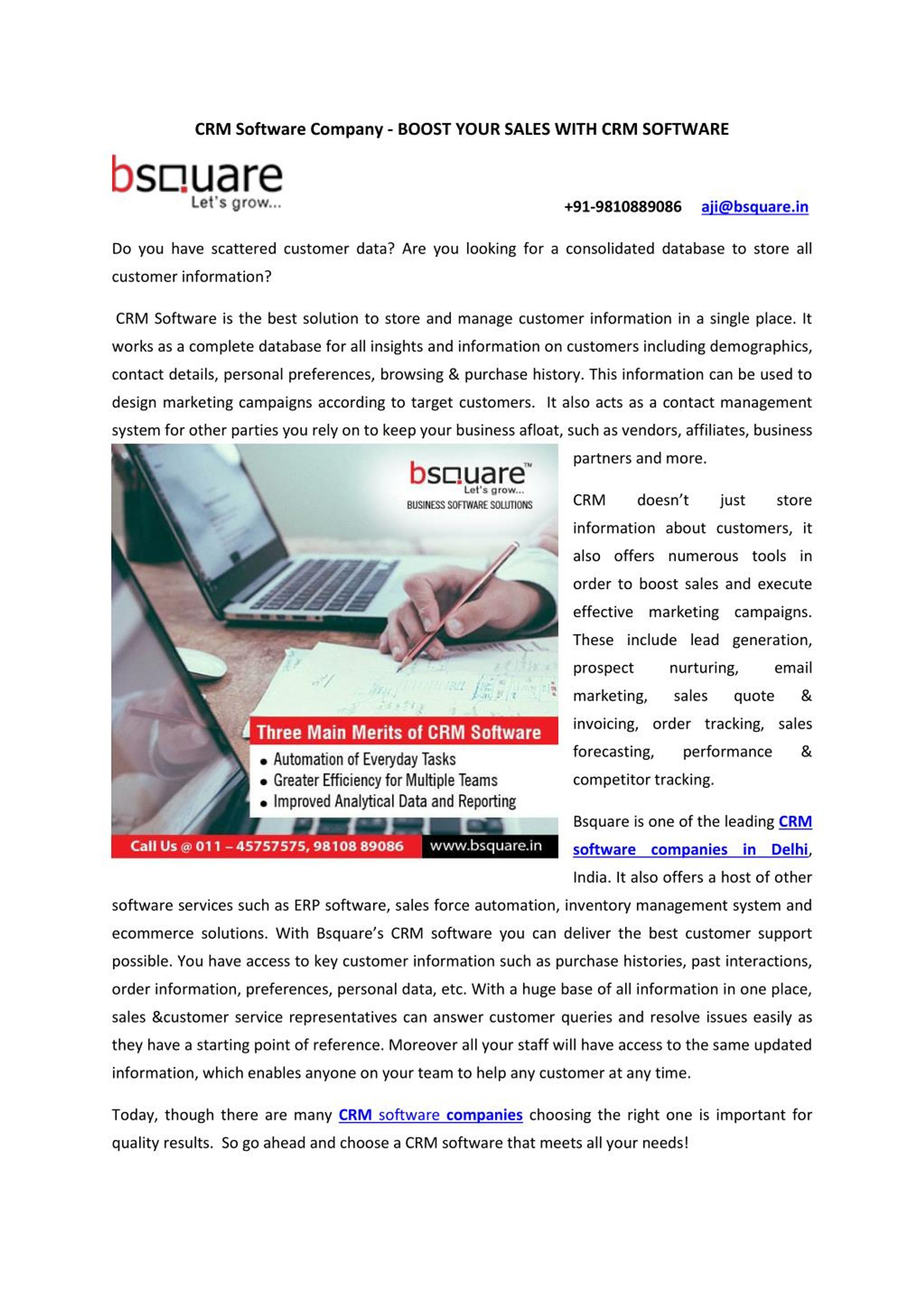 PPT - CRM Software Company - BOOST YOUR SALES WITH CRM SOFTWARE ...