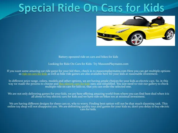 Ride On Cars for Kids