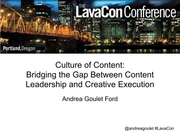Culture of Content: Bridging the Gap Between Content Leadership and Creative Execution