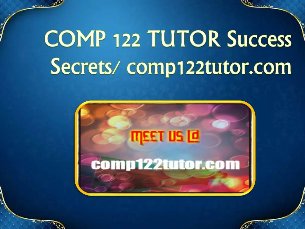 comp 122 tutor success s ecrets comp122tutor com