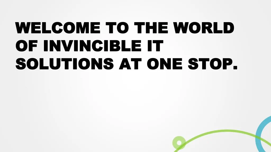 welcome to the world of invincible it solutions at one stop