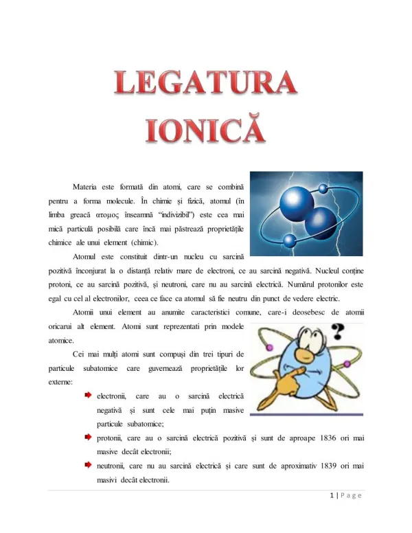 materia este format din atomi care se combin
