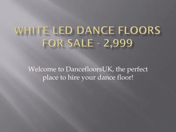 White LED Dance Floors