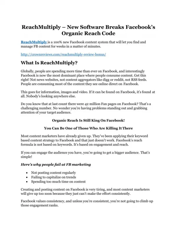 ReachMultiply review & ReachMultiply (Free) $26,700 bonuses