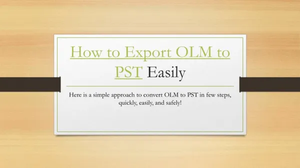 Export Outlook Mac to PST Format