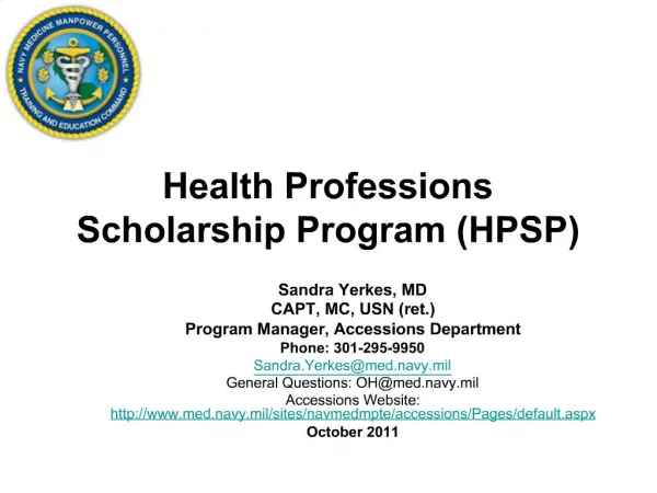 Health Professions Scholarship Program HPSP