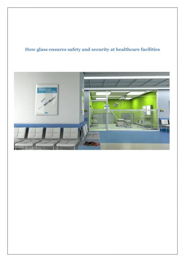 How glass ensures safety and security at healthcare facilities