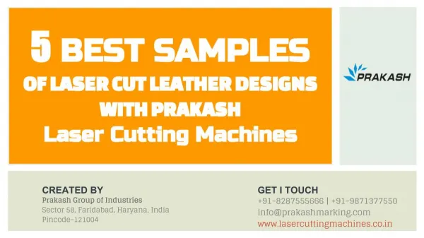 5 Best Samples of Laser Cut Leather Designs with Prakash Laser Cutting Machines