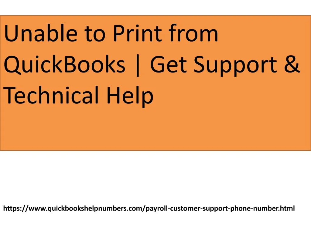 unable to print from quickbooks get support