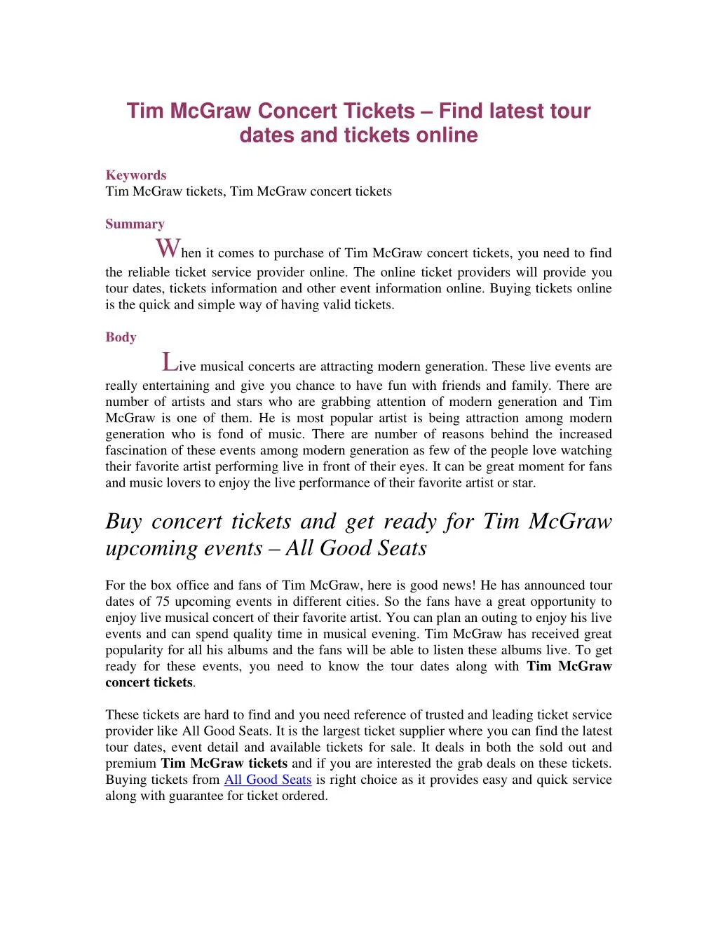 tim mcgraw concert tickets find latest tour dates