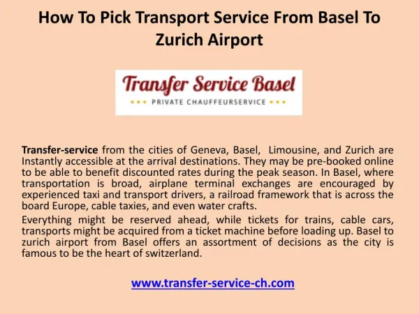 How to pick transport service from basel to zurich airport
