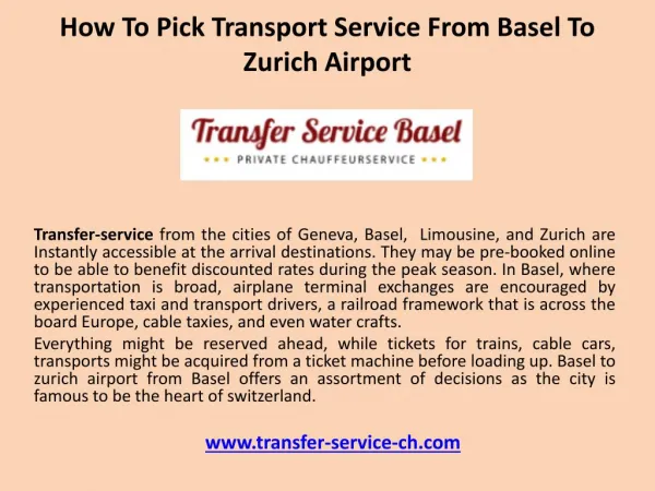 how to pick transport service from basel