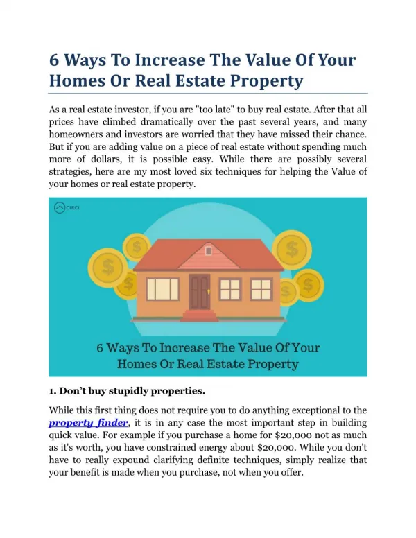 6 Ways To Increase The Value Of Your Homes Or Real Estate Property