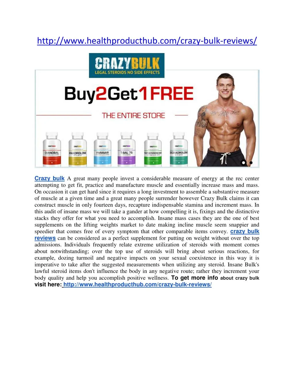 http www healthproducthub com crazy bulk reviews