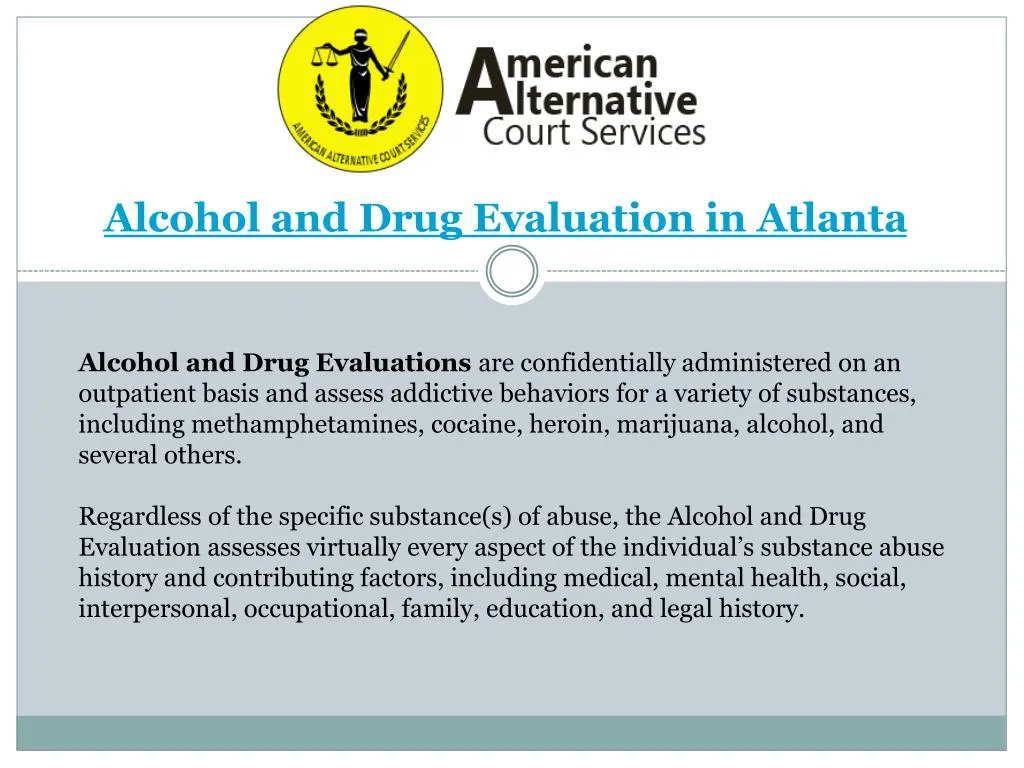 alcohol and drug evaluation in atlanta