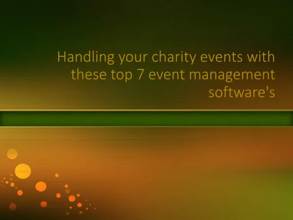 Handle your charity events with these top 7 event management software's