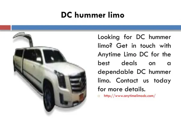 Dc Hummer Limo