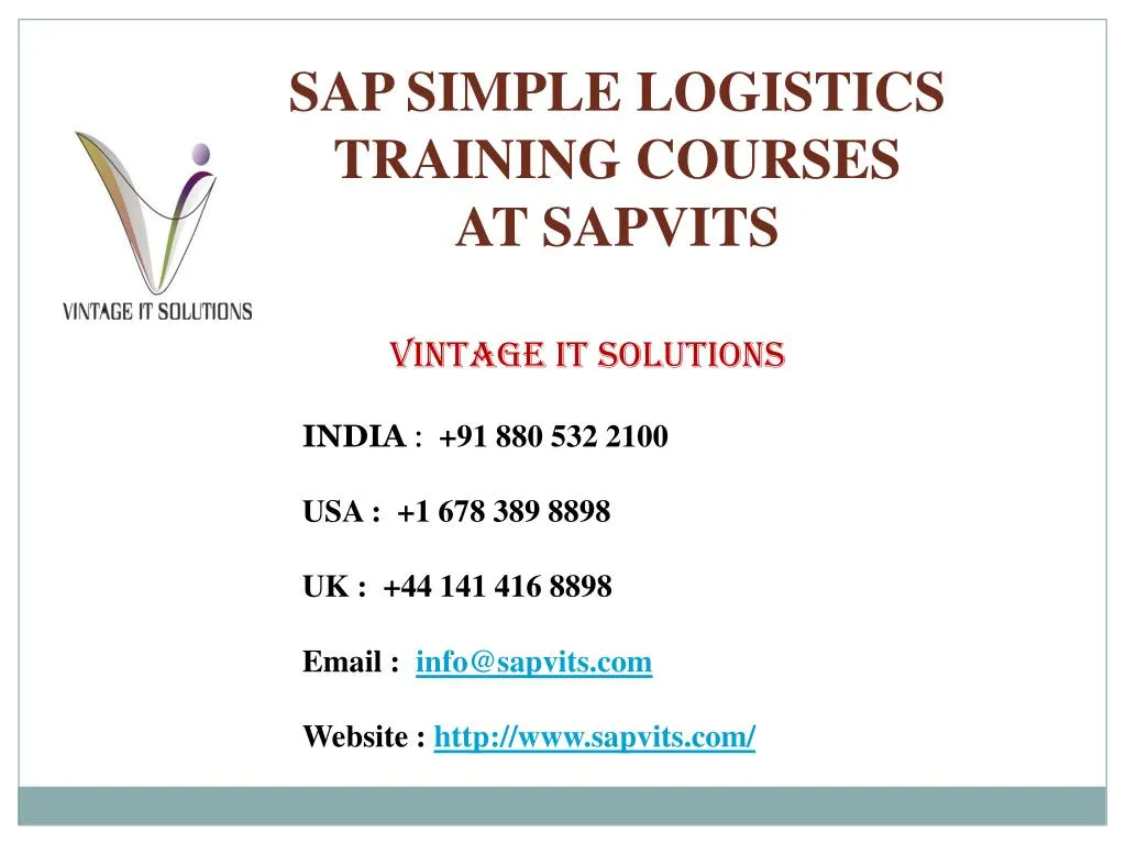sap simple logistics training courses at sapvits