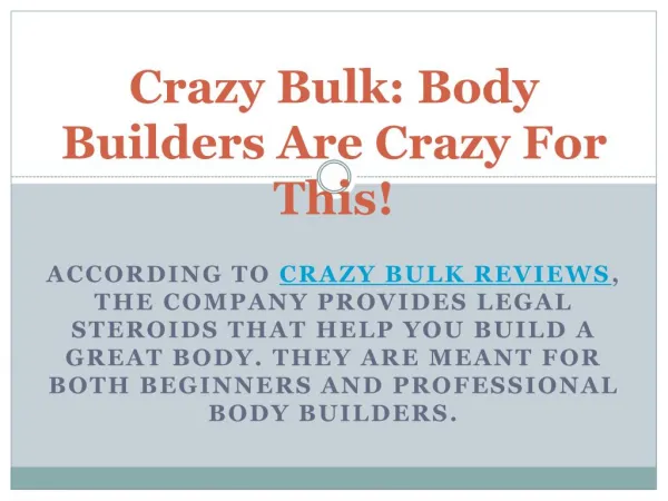 Crazy Bulk - Is Crazy Bulk is best body building supplement?