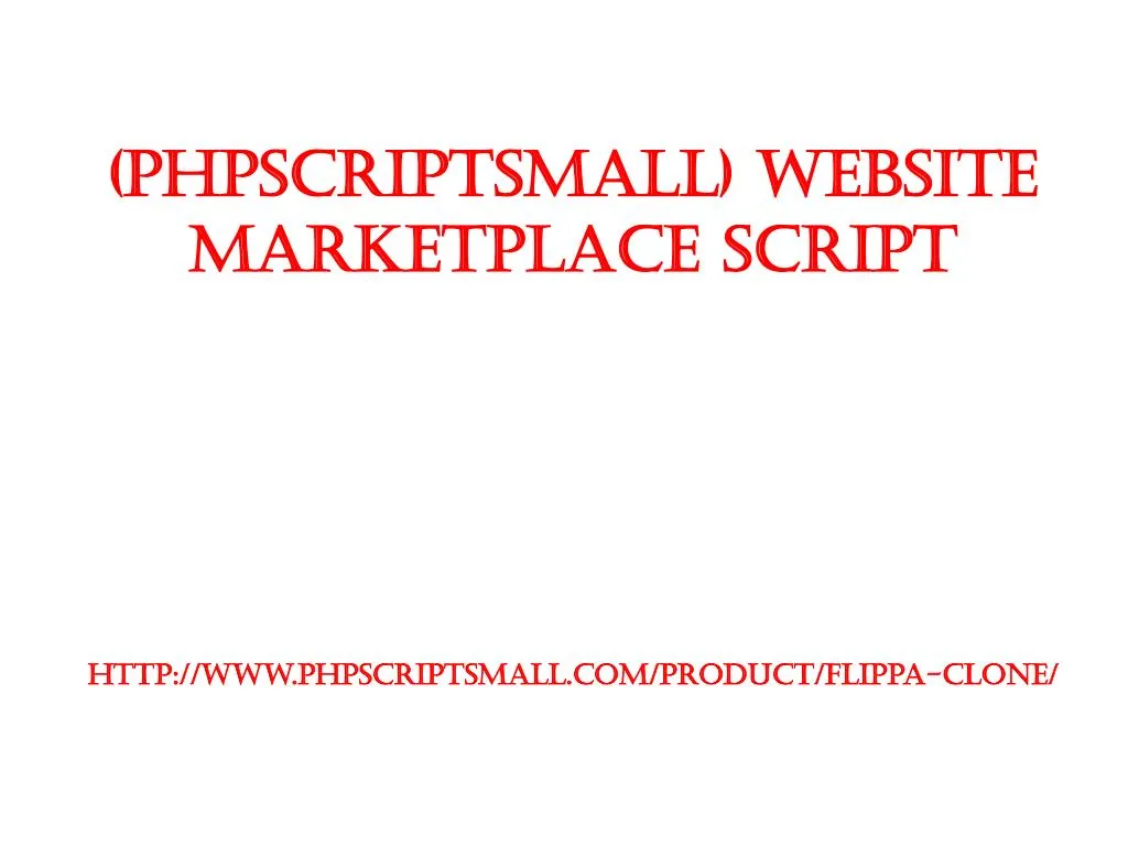 phpscriptsmall website marketplace script