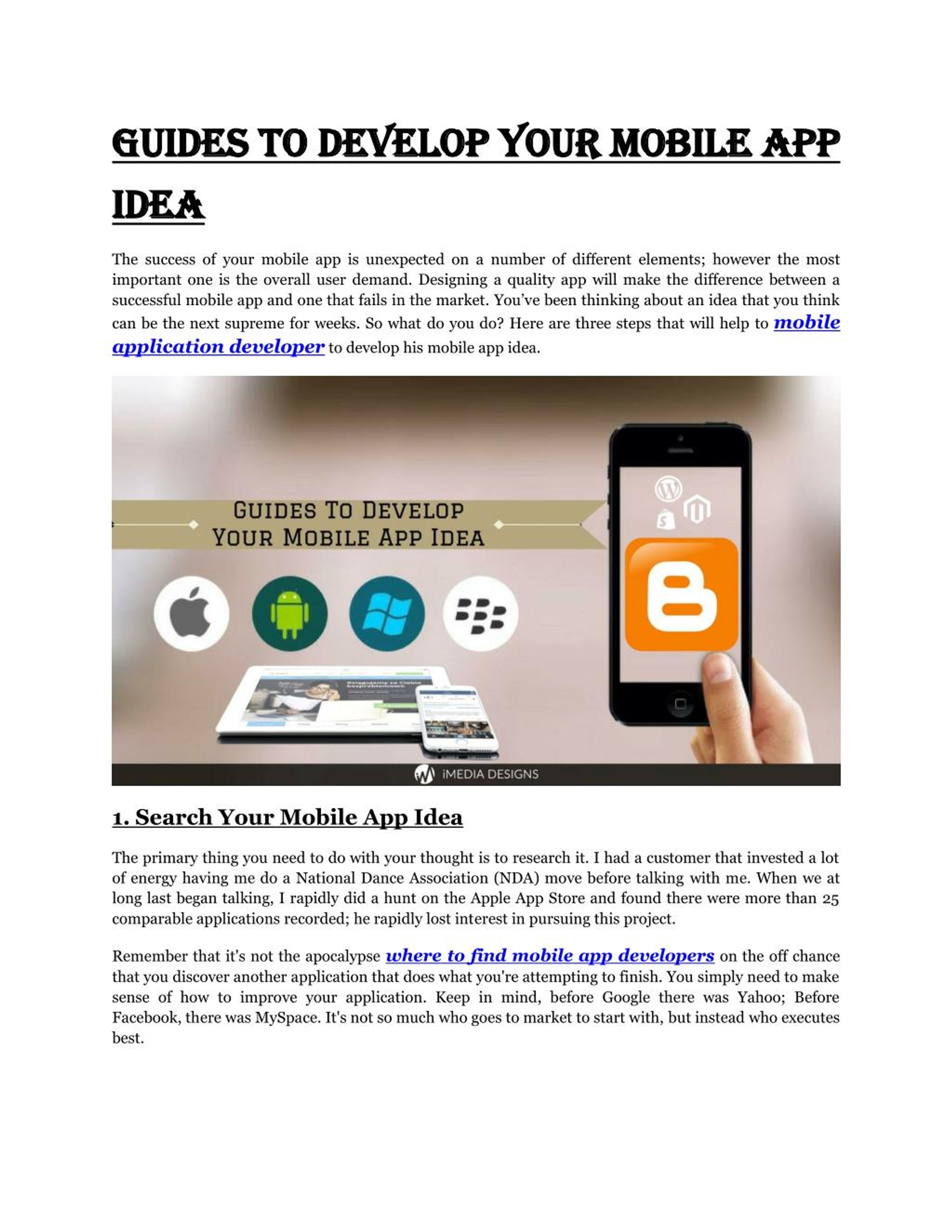 PPT - Guides To Develop Your Mobile App Idea PowerPoint Presentation ...