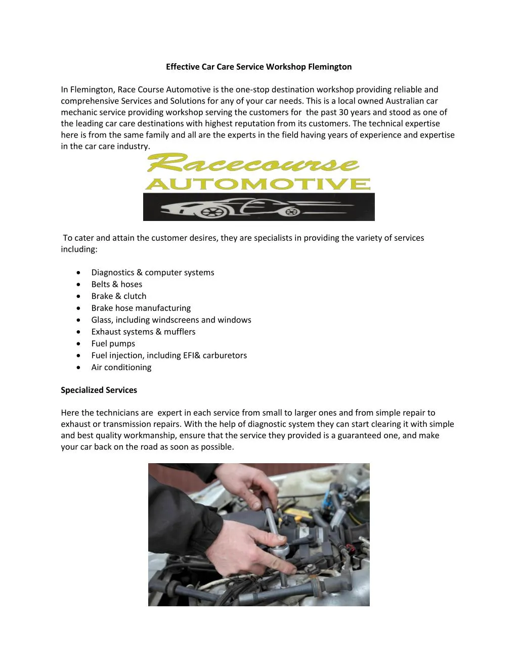 effective car care service workshop flemington