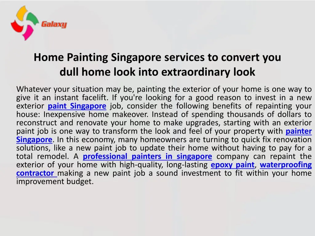 home painting singapore services to convert you dull home look into extraordinary look