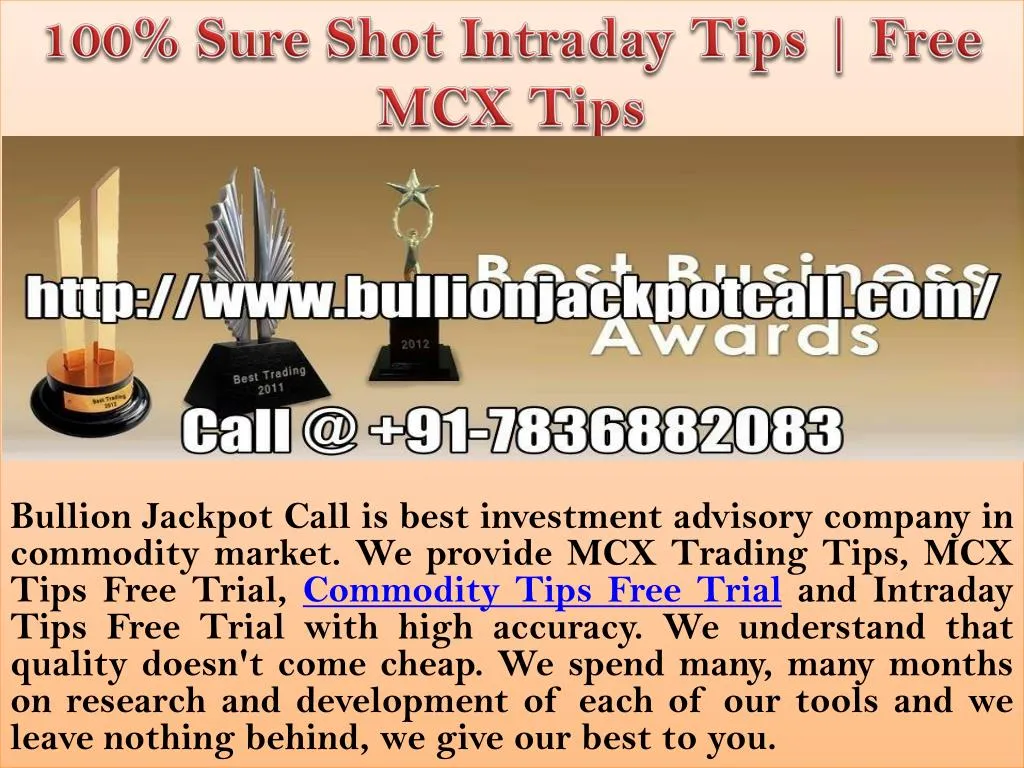 100 sure shot intraday tips free mcx tips