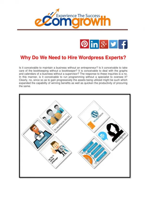 Why Do We Need to Hire Wordpress Experts?