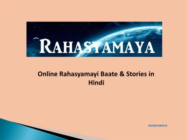 Online Rahasyamayi Baate and Stories in Hindi