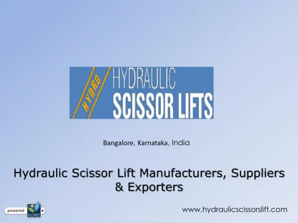 Hydraulic Scissor Lift Manufacturers